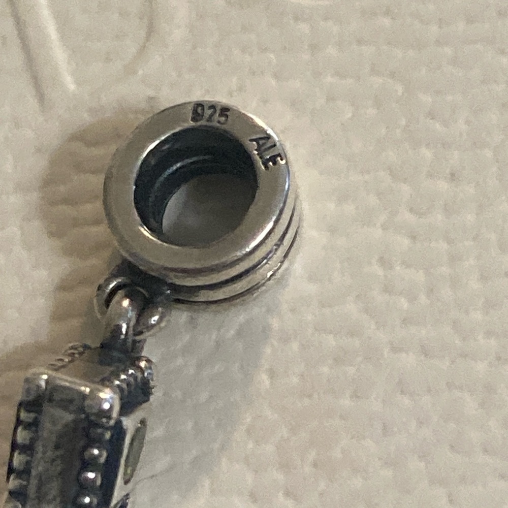 PANDORA STERLING SILVER GREEN PERIDOT DANGLE - Picture 5 of 6